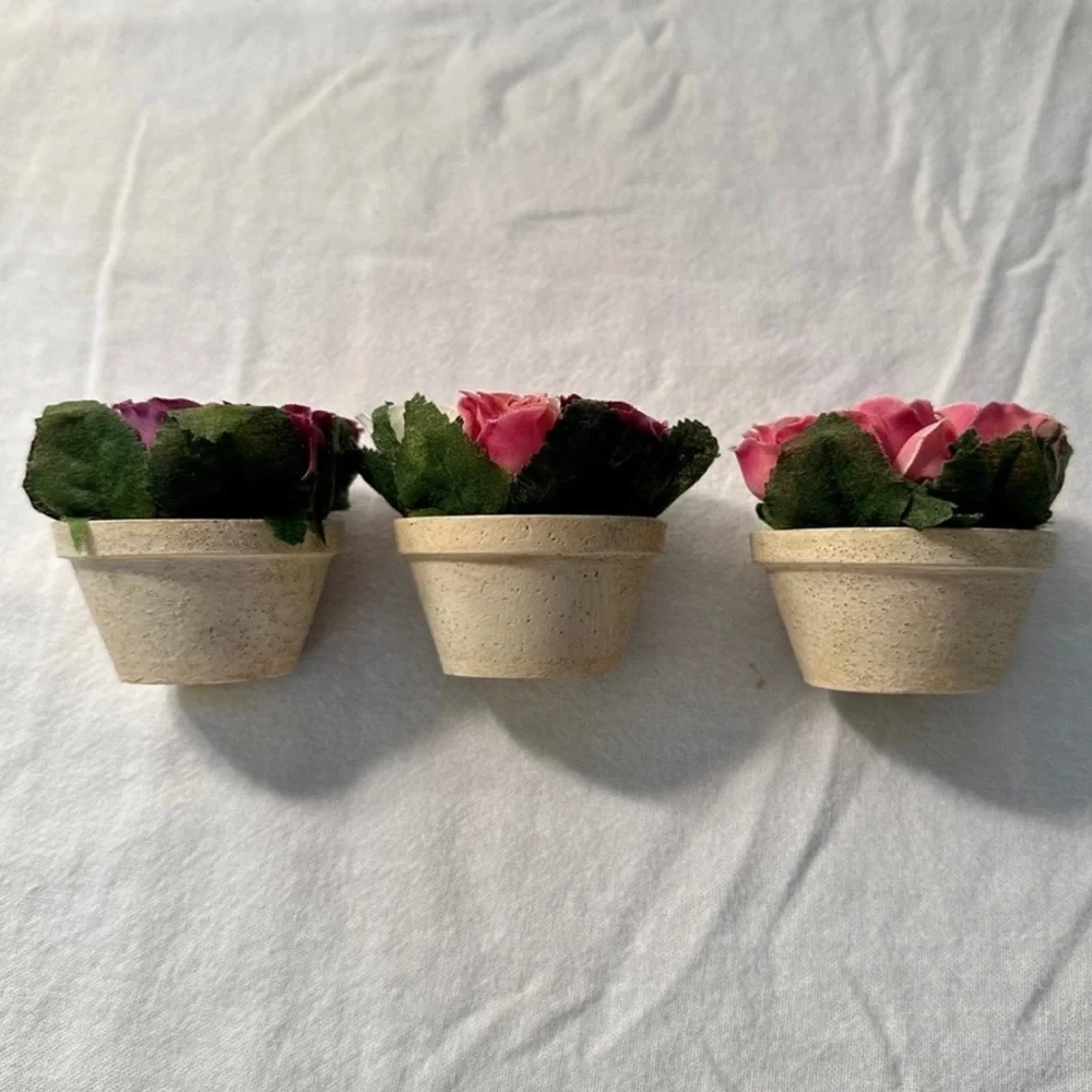 Miniature Terracotta Potted Rose Arrangements